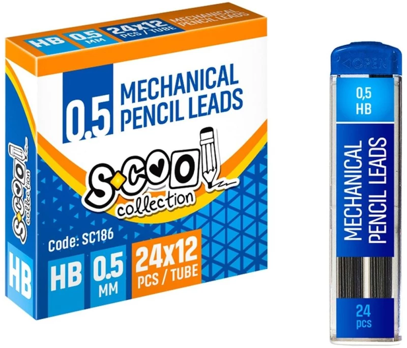 Μύτες Scool Μηχανικών Μολυβιών 0.5mm HB (24pcs)