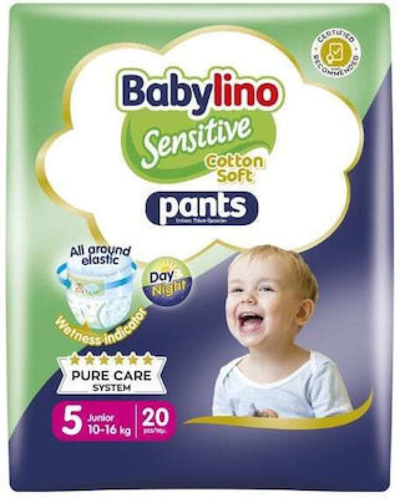 BABYLINO Pants Cotton Soft Unisex No5 Junior 10-16kg 20 Τεμάχια