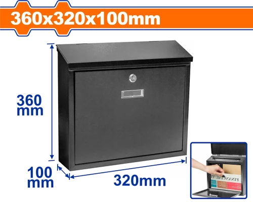 Γραμματοκιβώτιο μεταλλικό 360x320x100mm WADFOW WXXX3502