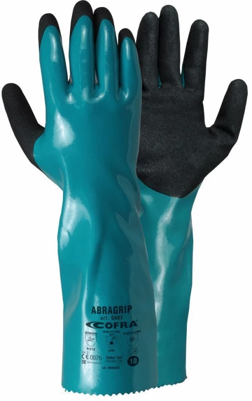 Γάντια νιτριλίου για χημικά Cofra Abragrip πράσινα green/black