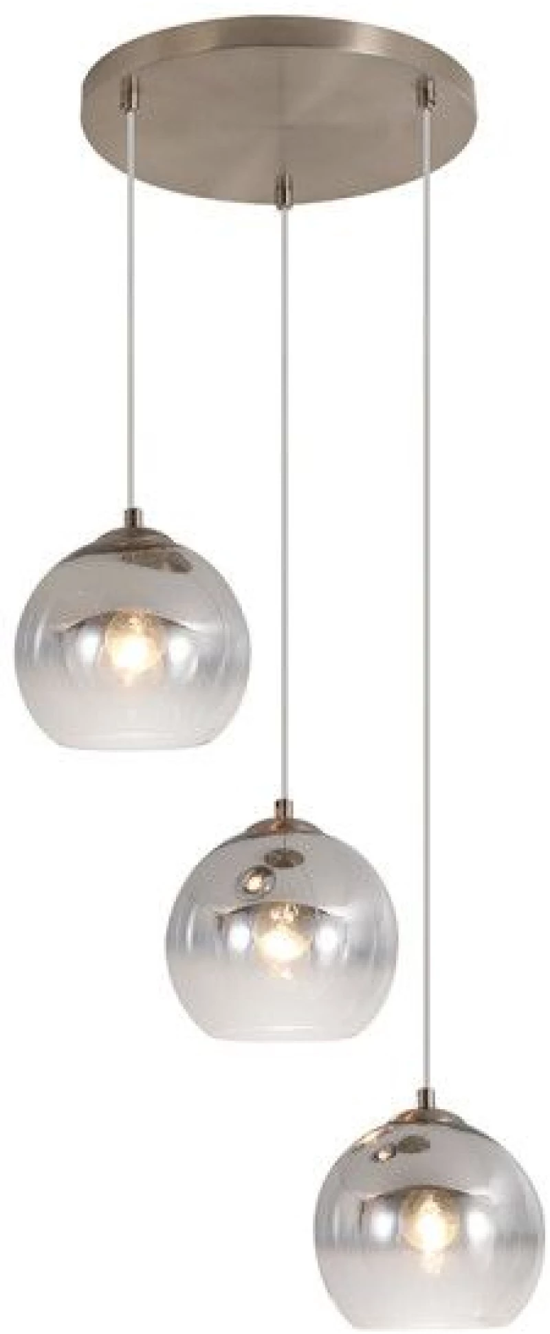 Κρεμαστό Φωτιστικό Οροφής 3xE27 60W IP20 Drop Sunlight DROP-3R-CH Χρώμιο