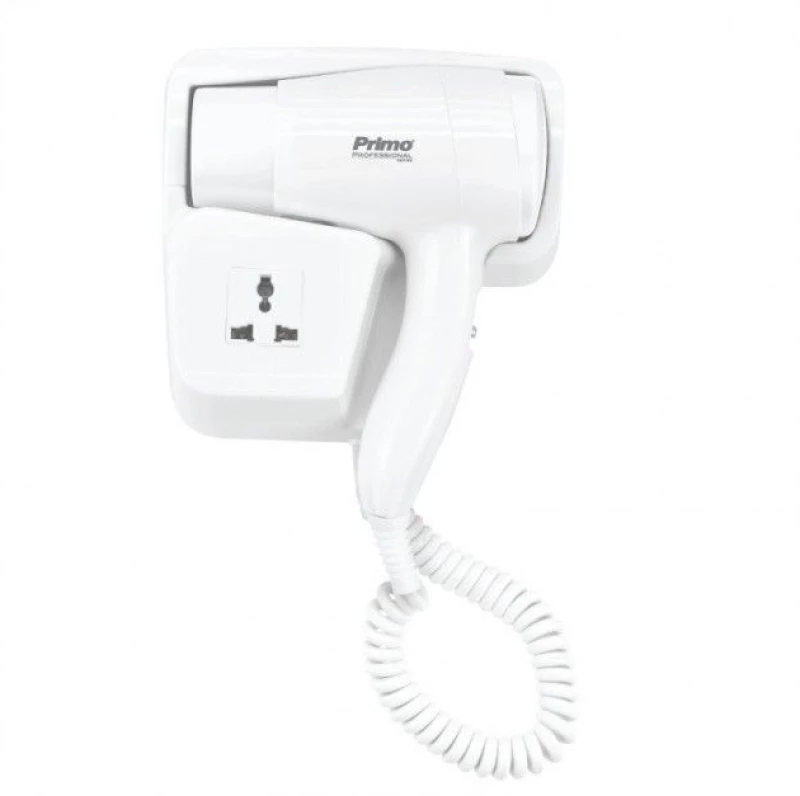 Σεσουάρ PRHD-50060 Ξενοδοχειακού τύπου 1500W με έξτρα πρίζα λευκό 500060 PRIMO 500060