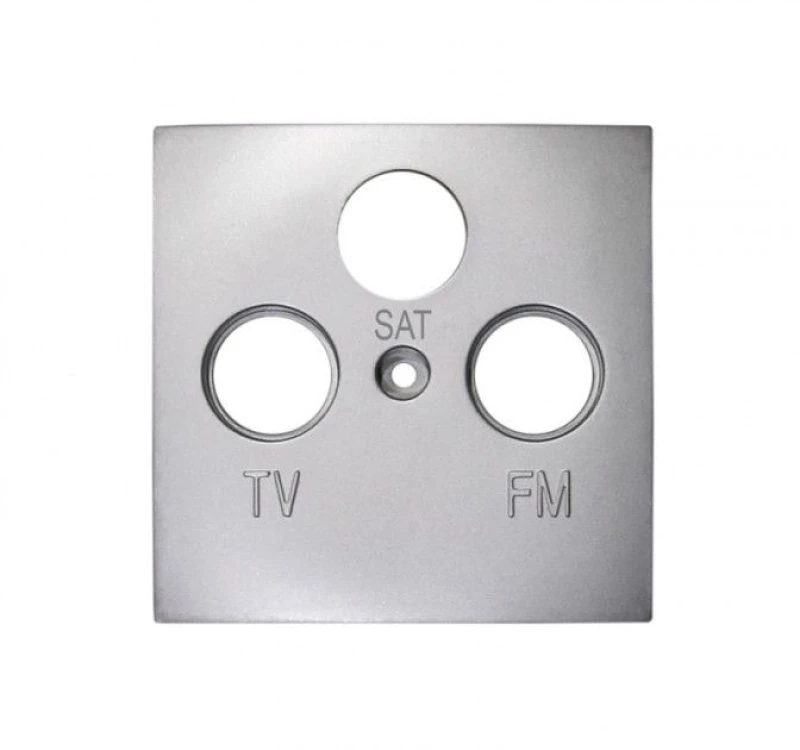 Πλακίδιο Πρίζας 3 Εξόδων ΤV SA FM Lumen 15-0726 Ασημί