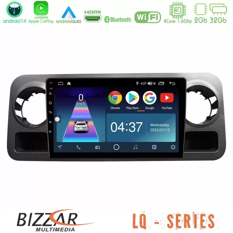 Bizzar LQ Series 4Core Android14 2+32GB Mercedes Sprinter W907 Navigation Multimedia Tablet 10" Με Carplay & Android Auto U-LQ-MB1463
