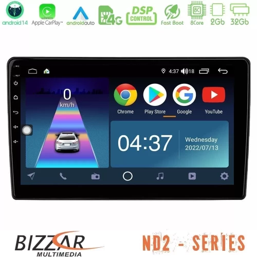 Bizzar ND2 Series 8Core Android14 2+32GB VW Group Navigation Multimedia Tablet 10" Με Carplay & Android Auto U-ND2-VW0722