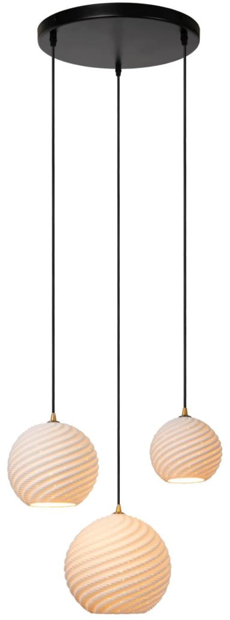 Lucide BINA - Pendant light - Ø 40 cm - 3xE27 - White - 13451/03/31