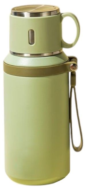 Φορητό παγούρι-θερμός με κούπα - 650ml - 219507 - Green 219507_g