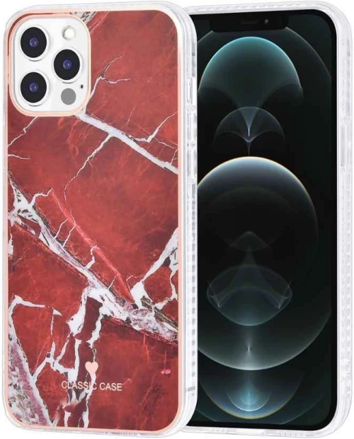 UNIQ Classic Θήκη iPhone 12 Pro Max TPU Marble Red