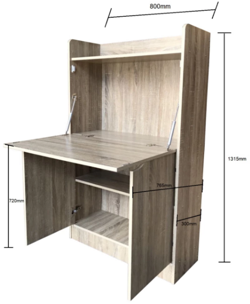 Γραφείο Πτυσσόμενο ArteLibre INDUS Φυσικό MDF/PU 80x30x131.5cm