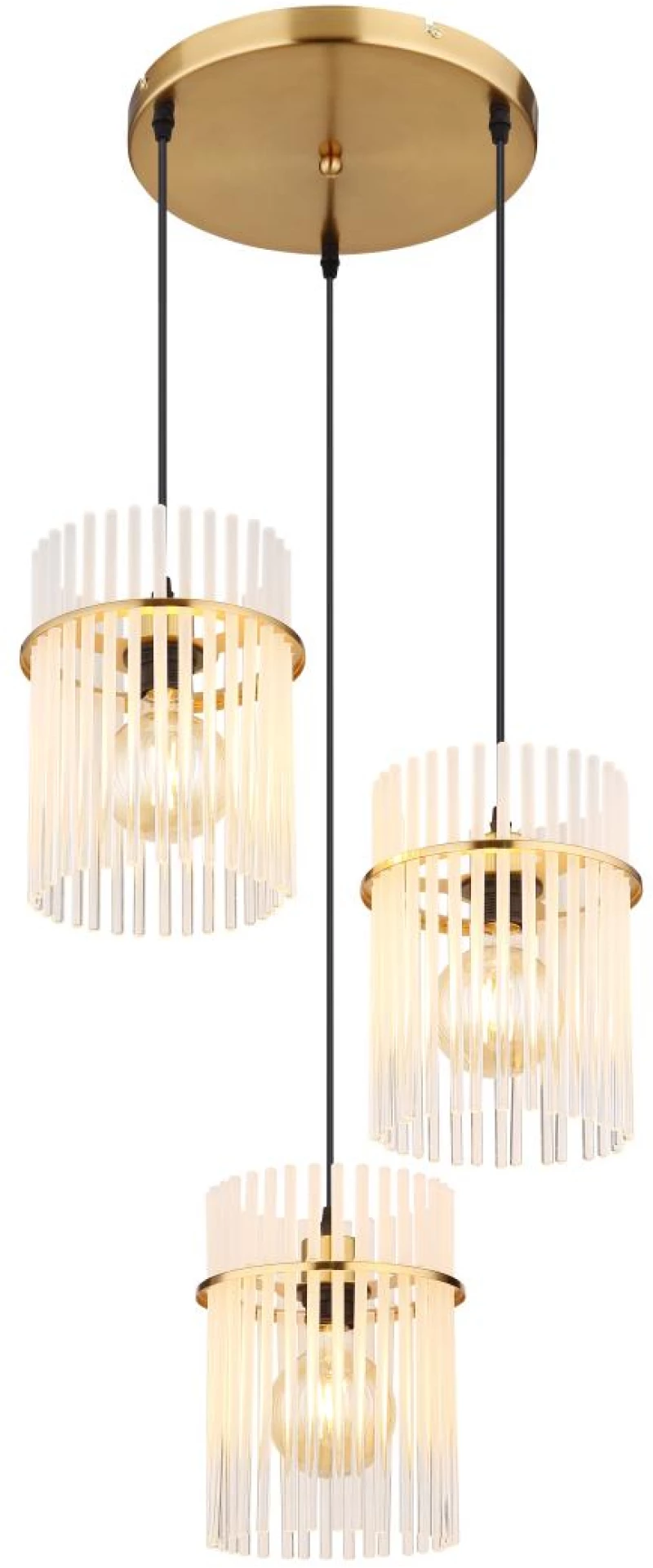 pendant lamp metal gold colors matt, 3x E27 - 15698-3HRM