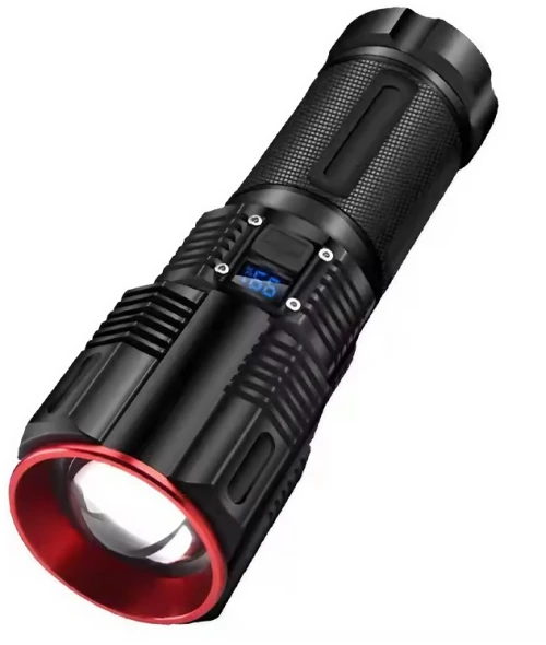 Clever - Φακός Επαναφορτιζόμενος LED με zoom αλουμινίου μαύρος