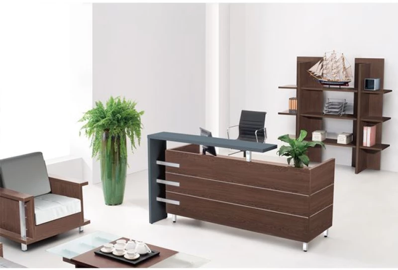 Reception proline σκούρο καρυδί με μαύρο 180x75x110 εκ