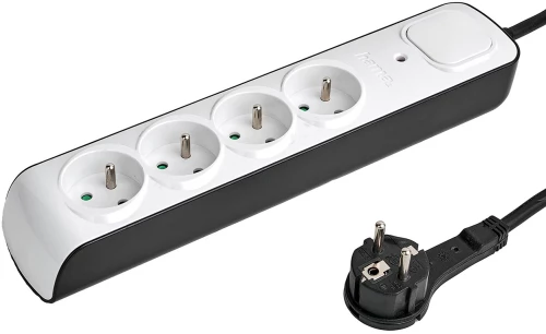 Hama Premium 4-Socket Surge Protector Strip 1.5m - White