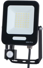 ΠΡΟΒΟΛΕΑΣ LED 30W SMD ΜΕ ΠΕΡΙΣΤΡΕΦΟΜΕΝΟ ΑΝΙΧΝΕΥΤΗ ΚΙΝΗΣΗΣ ΜΑΥΡΟΣ IP54 3000K PLUS