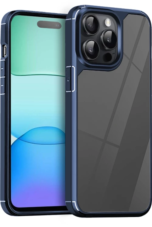 TechWave Color Shield case for Apple iPhone 15 Pro navy blue