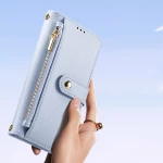 Dux Ducis Lawa Leather Case for Samsung Galaxy S25 with Detachable Magnetic Wallet - Blue