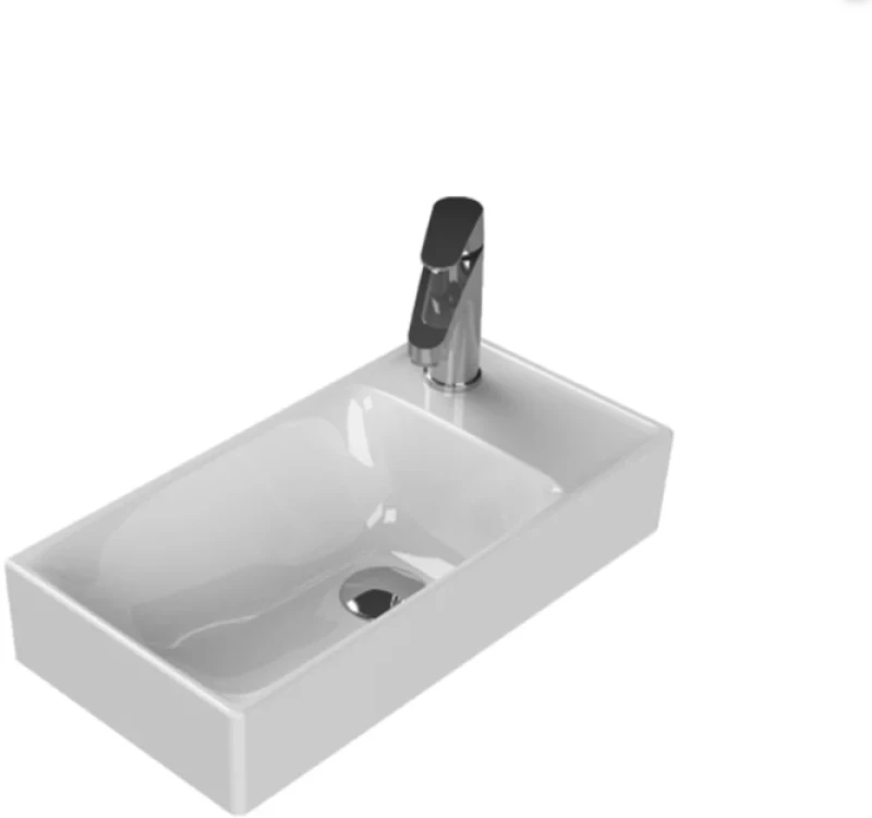 Επικαθήμενος Νιπτήρας Πορσελάνης 50x25cm Cerastyle Sharp 037200-u Λευκό