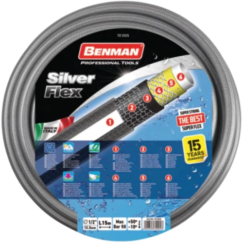 ΛΑΣΤΙΧΟ SILVER FLEX ΡΙΓΑ 1/2"x50m BENMAN 72007