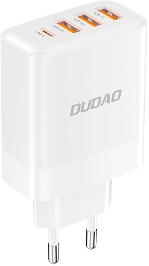 Dudao A5HEU network charger 3x USB-A 1x USB-C PD20W - white