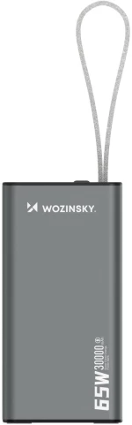 Powerbank Wozinsky K65+ 65W 30000mAh 2x USB-C, 1x USB-A 65W - black