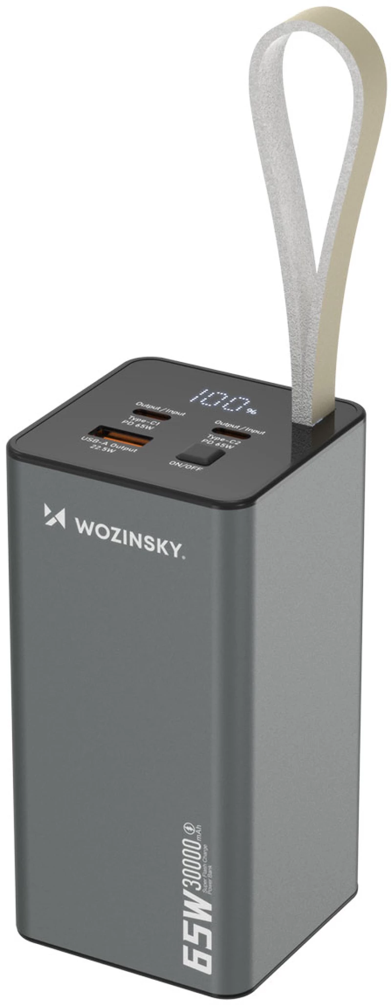 Powerbank Wozinsky K65+ 65W 30000mAh 2x USB-C, 1x USB-A 65W - black