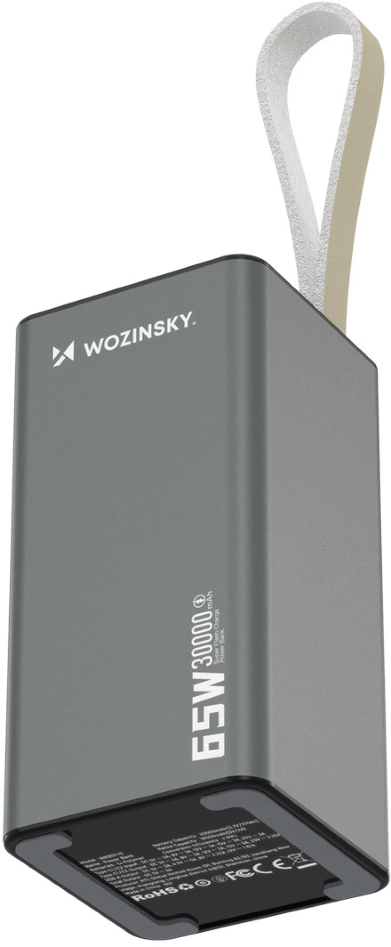 Powerbank Wozinsky K65+ 65W 30000mAh 2x USB-C, 1x USB-A 65W - black