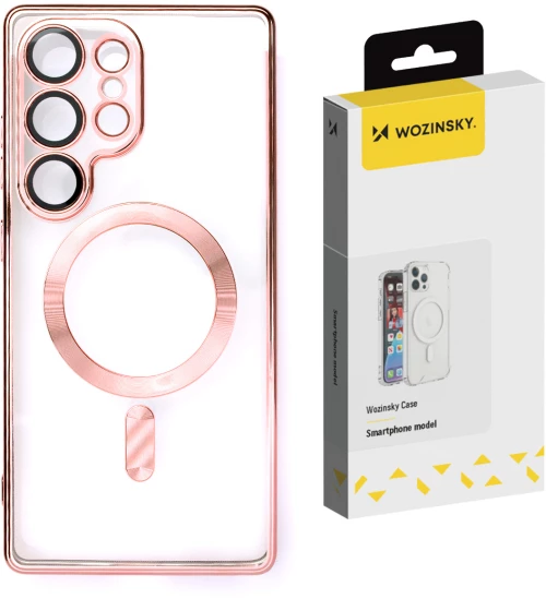 Wozinsky Electroplated Case with Magsafe for Samsung Galaxy S25 Ultra - Pink