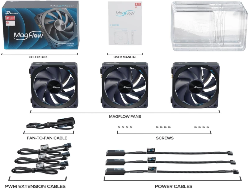 Seasonic MagFlow 3-Fan Kit Computer case 12 cm Black 3 pc(s)