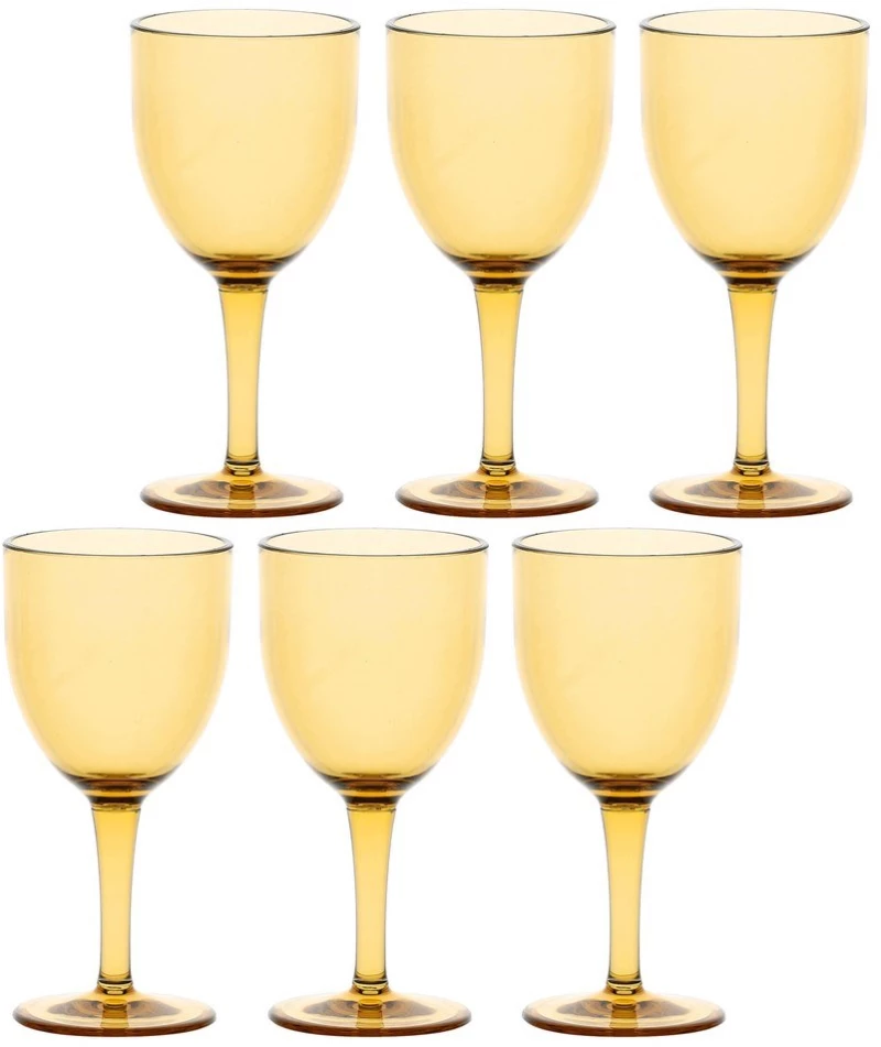 ROSE&TULIPANI FIABA Set of 6 acrylic wine glasses 400 ml, amber