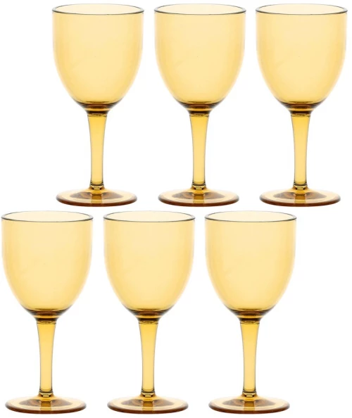 ROSE&TULIPANI FIABA Set of 6 acrylic wine glasses 400 ml, amber