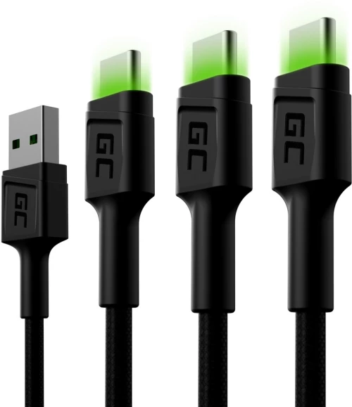 Green Cell KABGCSET03 USB cable 2 m USB A USB C Black