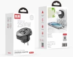 Αντάπτορας Earldom ES-SC26  UK/US/AU to EU Schuko  250V  Universal  Μαυρο - 40523