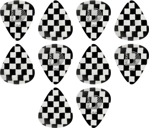 Daddario Classic Celluloid, Checkerboard - Medium, 10-pack