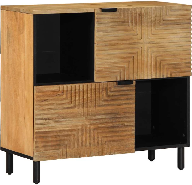 vidaXL Sideboard καφέ 80x33x75 cm μασίφ ξύλο Mango
