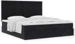 vidaXL Οθωμανικό κρεβάτι με στρώματα Μαύρο 160x200cm Velvet