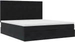 vidaXL Οθωμανικό κρεβάτι με στρώματα Μαύρο 160x200cm Velvet