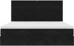 vidaXL Οθωμανικό κρεβάτι με στρώματα Μαύρο 160x200cm Velvet