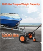 1200lbs Trailer Dolly 18 and 22 in Adjustable Height 2 in Ball 15.2 in Tires
