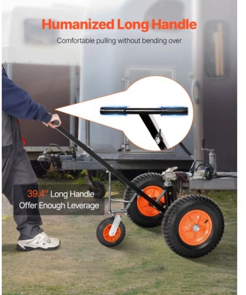 1200lbs Trailer Dolly 18 and 22 in Adjustable Height 2 in Ball 15.2 in Tires