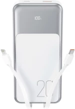 XO PR249 USB-C / USB-A Powerbank Γρήγορης Φόρτισης με Ψηφιακή Οθόνη Λευκό