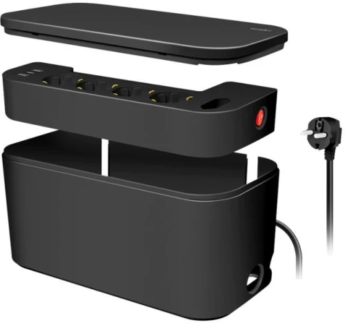 Cable box with 5-way socket strip Logilink LPS282U black