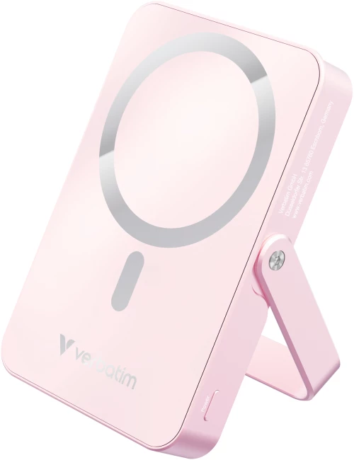 Powerbank Verbatim Charge 'n' Go Magnetic Wireless LiPo 10000mAh Ασύρματη φόρτιση Ροζ