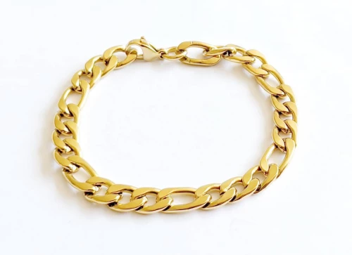 Βραχιόλι, Kostibas 1513-931X, Ατσάλι, Αλυσίδα, Χρυσό