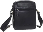 Diplomat LV83 Leather, Τσαντάκι Χιαστί, Δερμάτινο, Μαύρο
