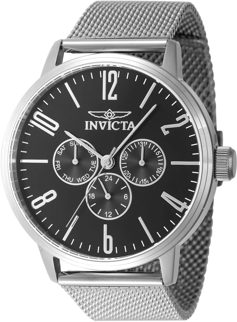Invicta 47597, Χρονόγραφος, Stainless Steel, Με Μπρασελέ, TE, Ασημί