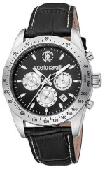 Roberto Cavalli RC5G046L1015, Stainless Steel, Δερμάτινο, ΤΕ, Μαύρο