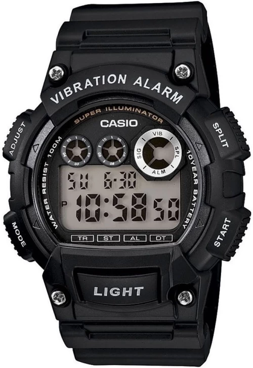 Casio W-735H-1A,Καουτσούκ, Μαύρο
