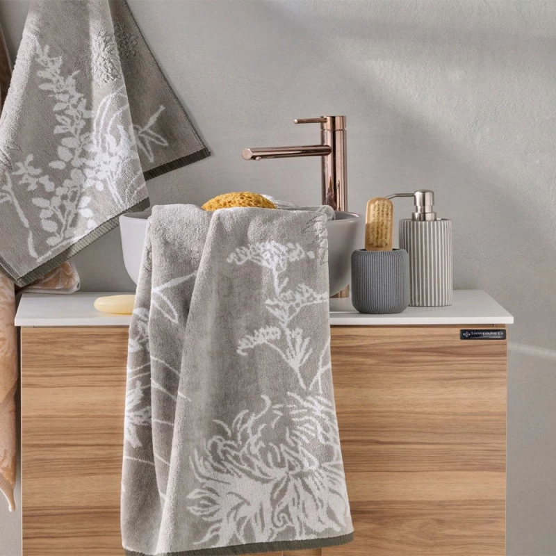 Πετσέτα Mosco 22 Grey Kentia Χεριών 30x50cm 100% Βαμβάκι