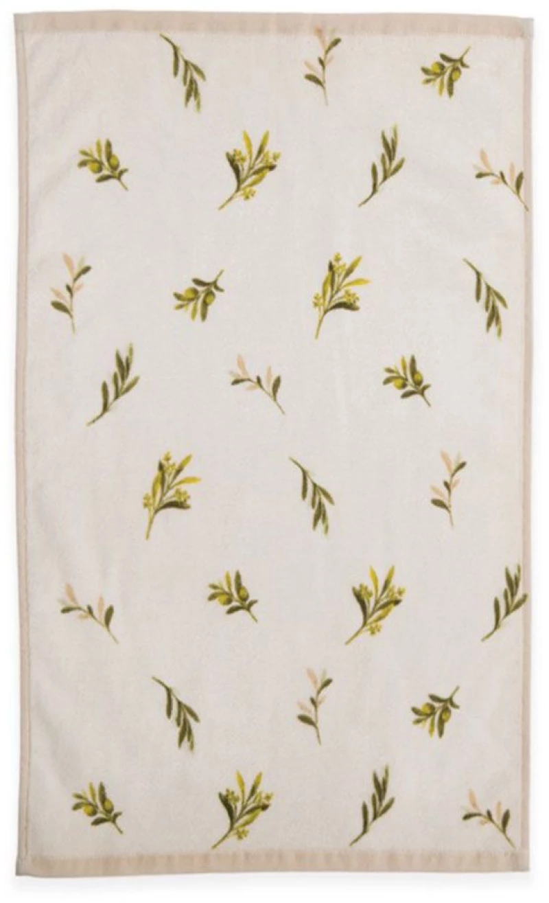 Ποτηρόπανο Βελουτέ Olive Ecru Nef-Nef Homeware 40x60cm 100% Βαμβάκι