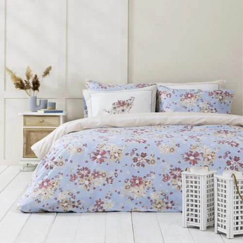 Σεντόνια Blume (Σετ 4τμχ) Blue-Multi Nima King Size 270x280cm 100% Βαμβάκι